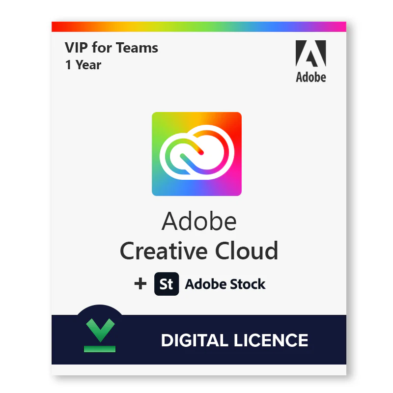 Adobe Creative Cloud kopen – 1 jaar licentie met 12 maanden garantie inclusief iconen van Adobe-apps zoals Photoshop, Illustrator, Premiere Pro, en meer. Compatibel met Windows en Mac.